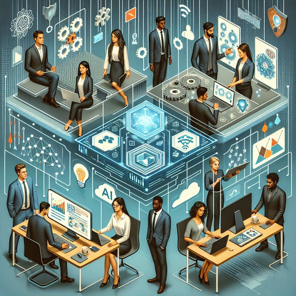 Image de couverture illustrant la transformation numérique en entreprise, avec des éléments technologiques modernes symbolisant l'innovation et l'adaptabilité.