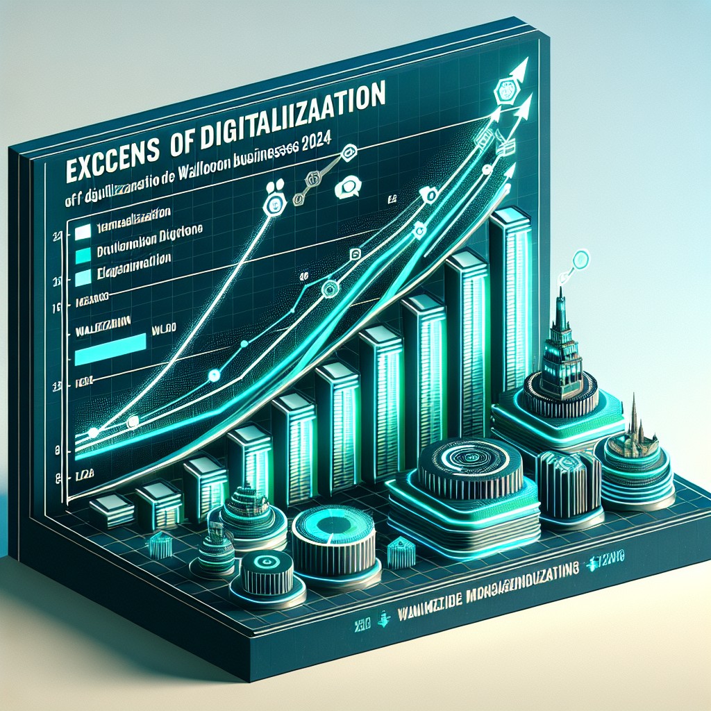 Graphique représentant le niveau de digitalisation des entreprises wallonnes en 2024.