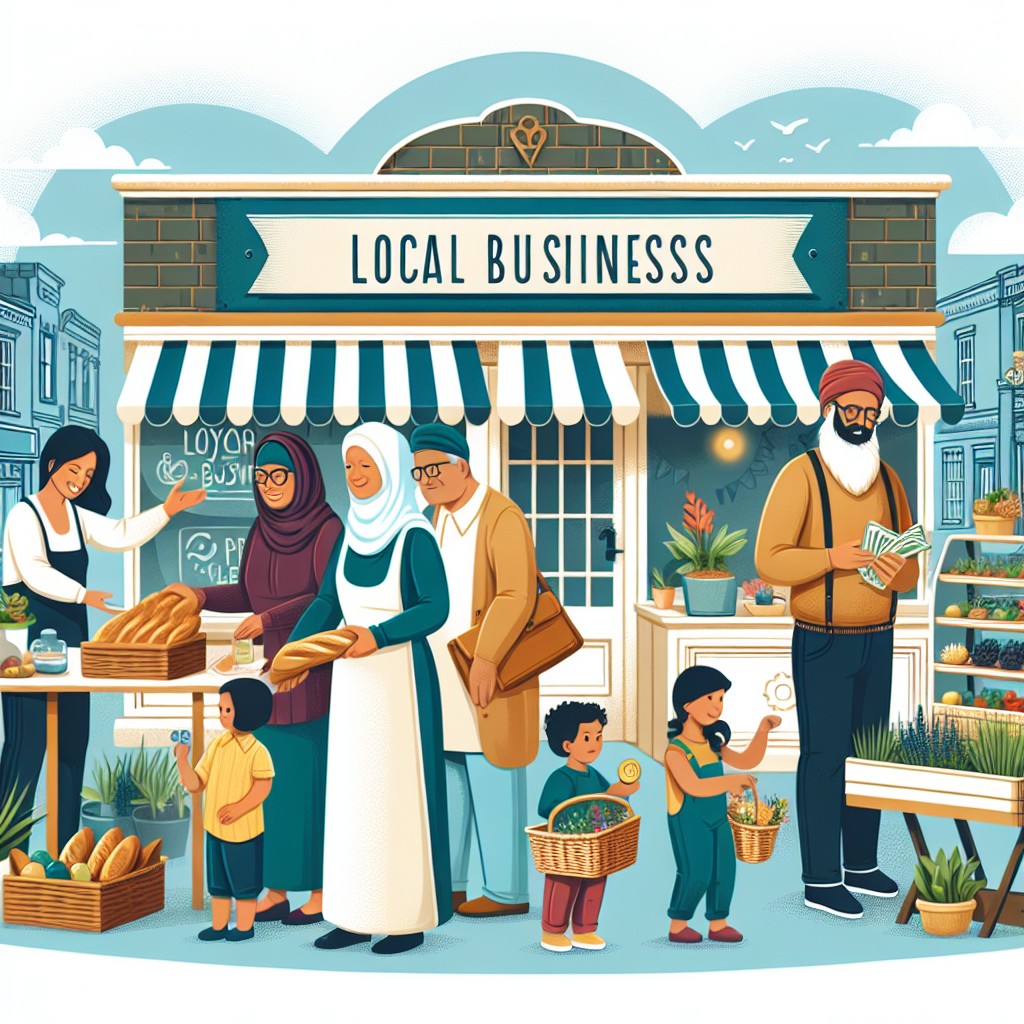 Image de couverture représentant une entreprise locale interagissant avec sa communauté, illustrant l'importance de l'engagement et de l'adaptation aux marchés locaux.