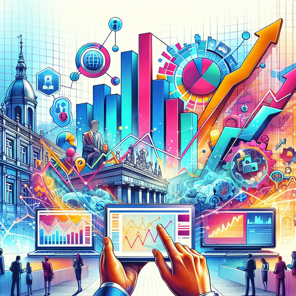 Couverture de l'article: Une illustration représentant la transformation digitale des entreprises en Wallonie avec des éléments visuels comme des ordinateurs, des graphiques de croissance et des icônes de sites web.