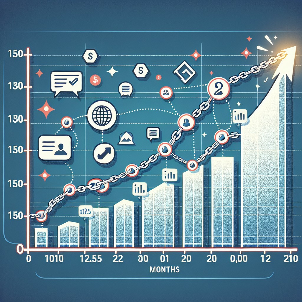 Un graphique illustrant la montée en flèche du trafic web grâce à une stratégie efficace de backlinks.