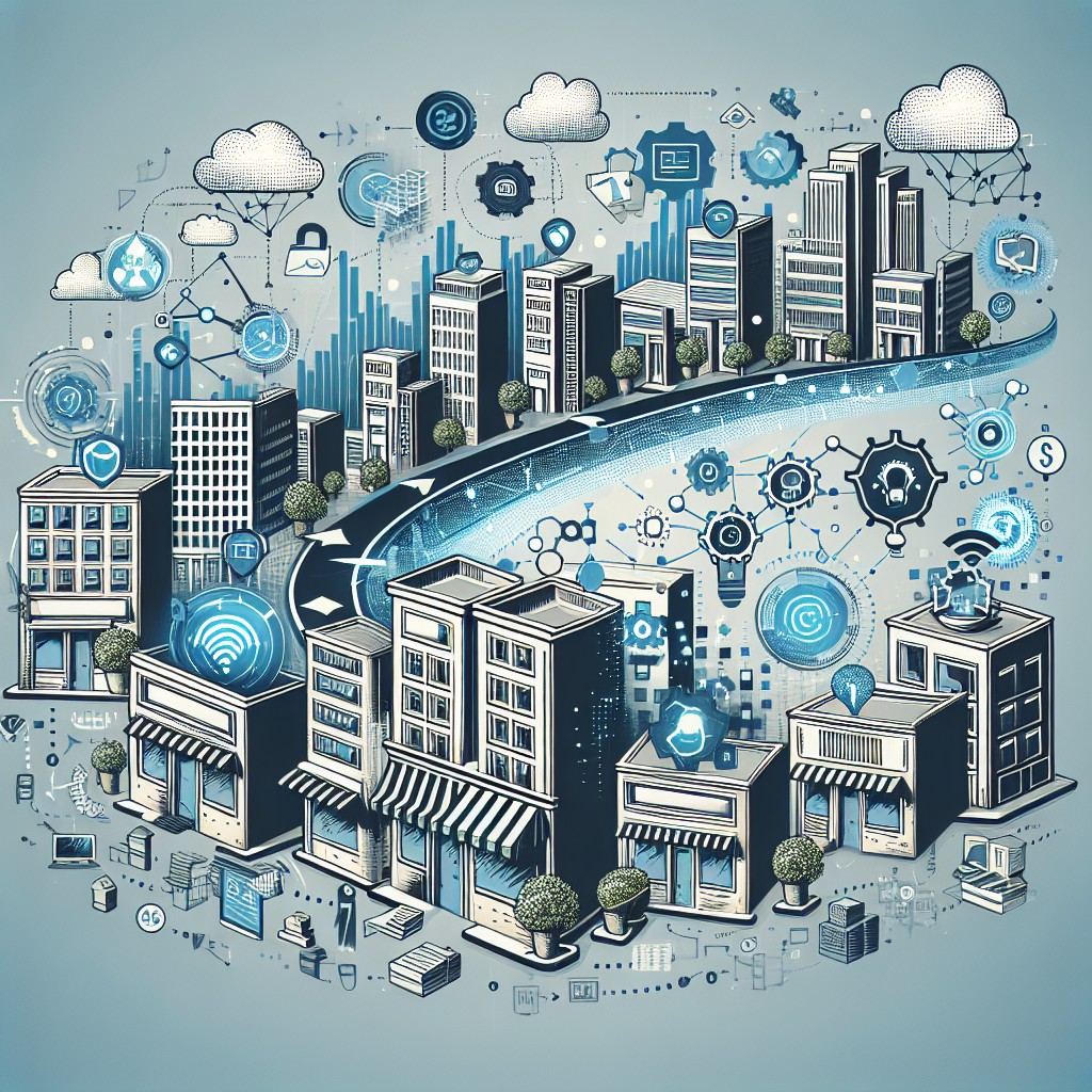 Illustration montrant les multiples impacts de la digitalisation sur les entreprises modernes.