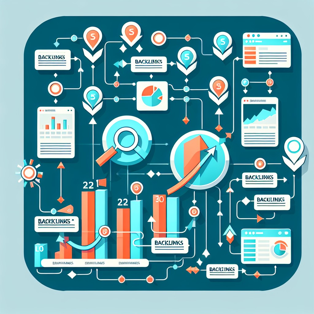 Une infographie illustrant la relation entre les backlinks et le classement SEO des sites web.