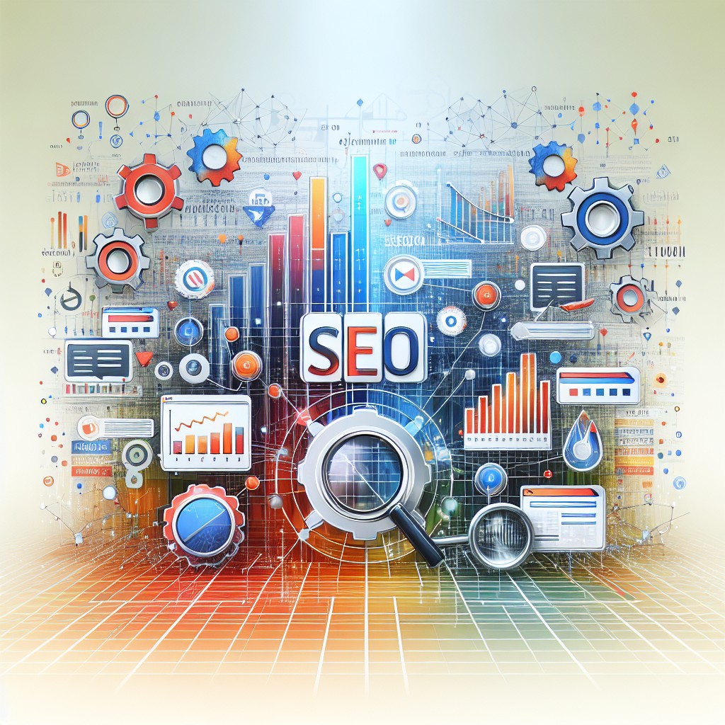 Image de couverture illustrant l'automatisation du SEO avec des graphiques et outils numériques.