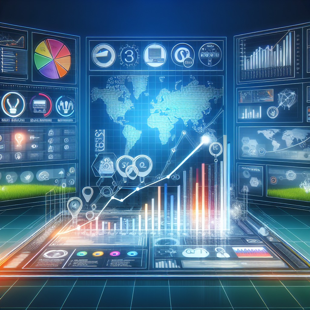 Illustration d'un graphique numérique représentant la croissance et la stratégie SEO pour les PME en 2024.