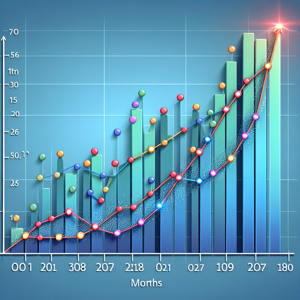 Un graphique montrant une montée en flèche du trafic web grâce à des techniques SEO.