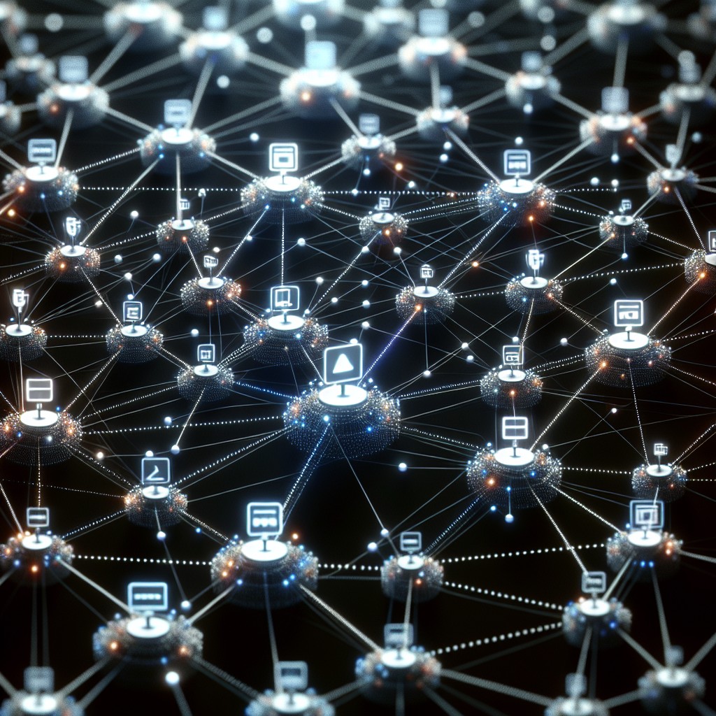 Un graphique illustrant des sites web connectés entre eux via des liens, représentant le concept de backlinks.