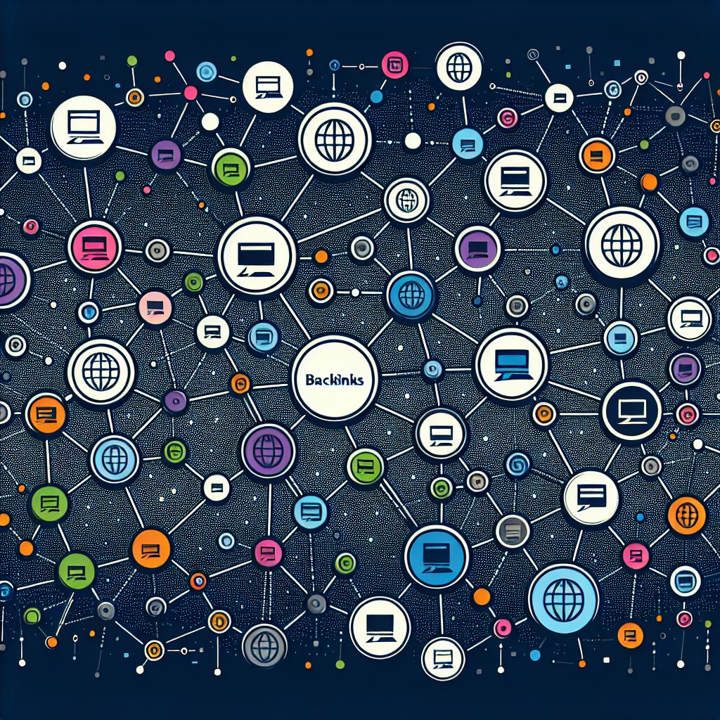 Image de couverture montrant des connexions Internet symbolisant le concept de backlinks, illustrant un réseau interconnecté de sites web.