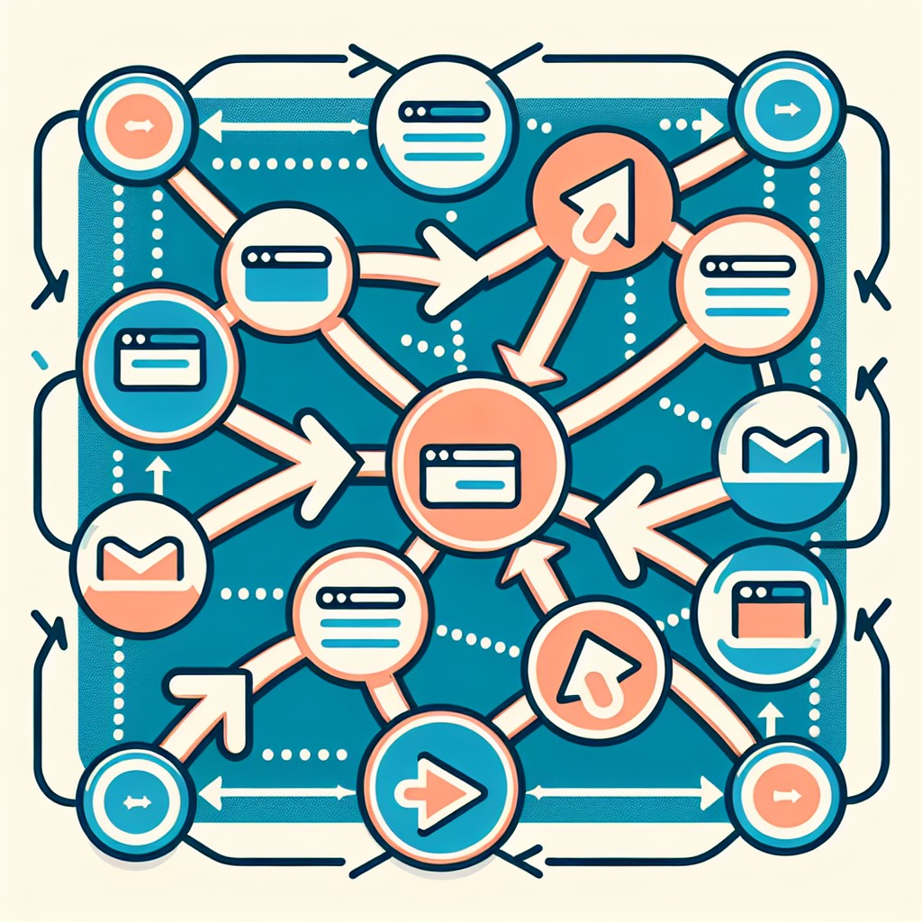 Illustration montrant une chaîne de connexions symbolisant les backlinks entre différents sites web.