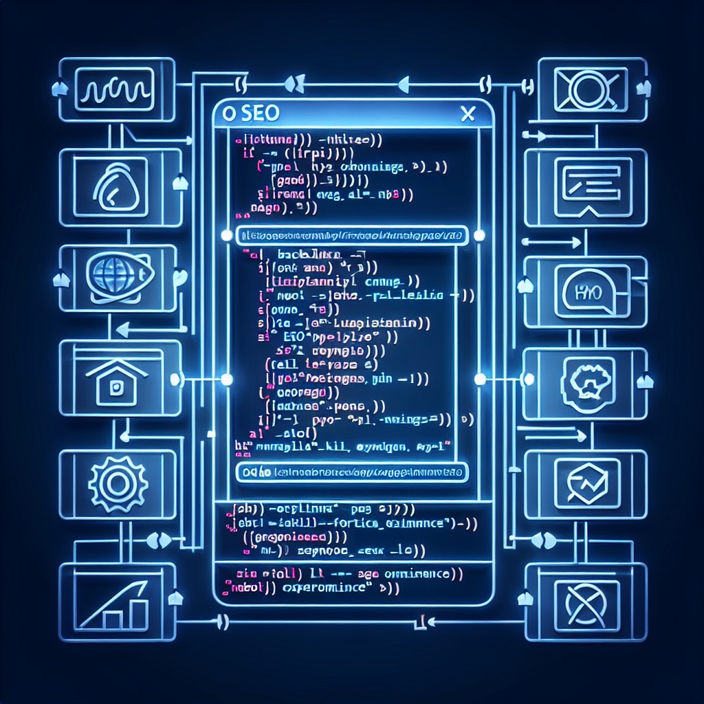 Image de couverture représentant une structure de code HTML avec des éléments SEO intégrés.