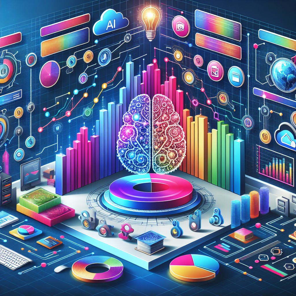 Vue d'ensemble de l'impact de l'IA sur le référencement local, illustrée par des graphiques et des icônes de technologie