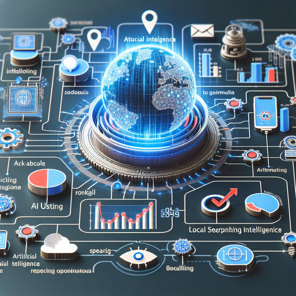 Un graphique représentant l'intégration de l'Intelligence Artificielle dans les stratégies de référencement local pour les entreprises.