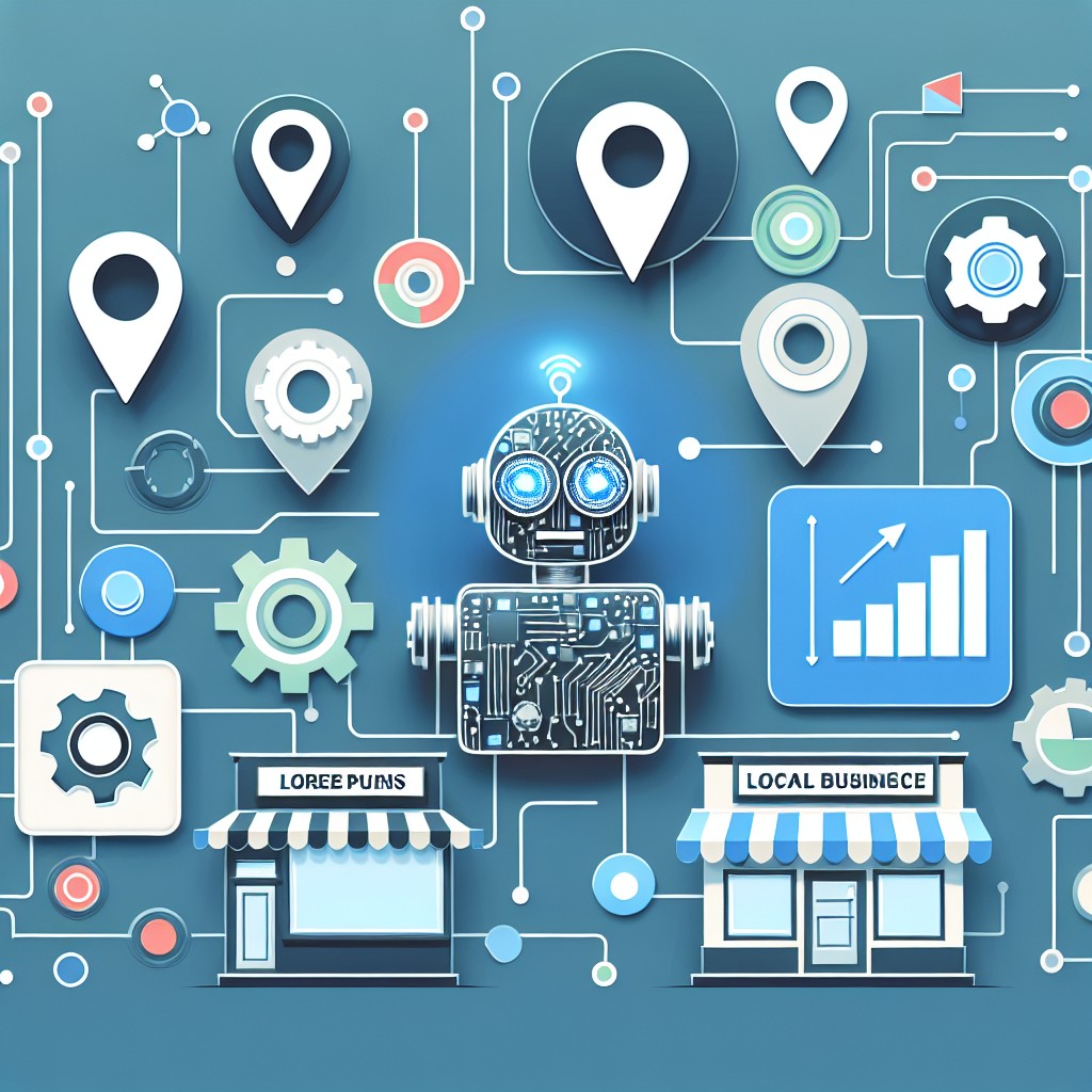 Image de couverture illustrant l'intégration de l'IA avec les techniques de SEO Local pour optimiser la visibilité des commerces locaux.