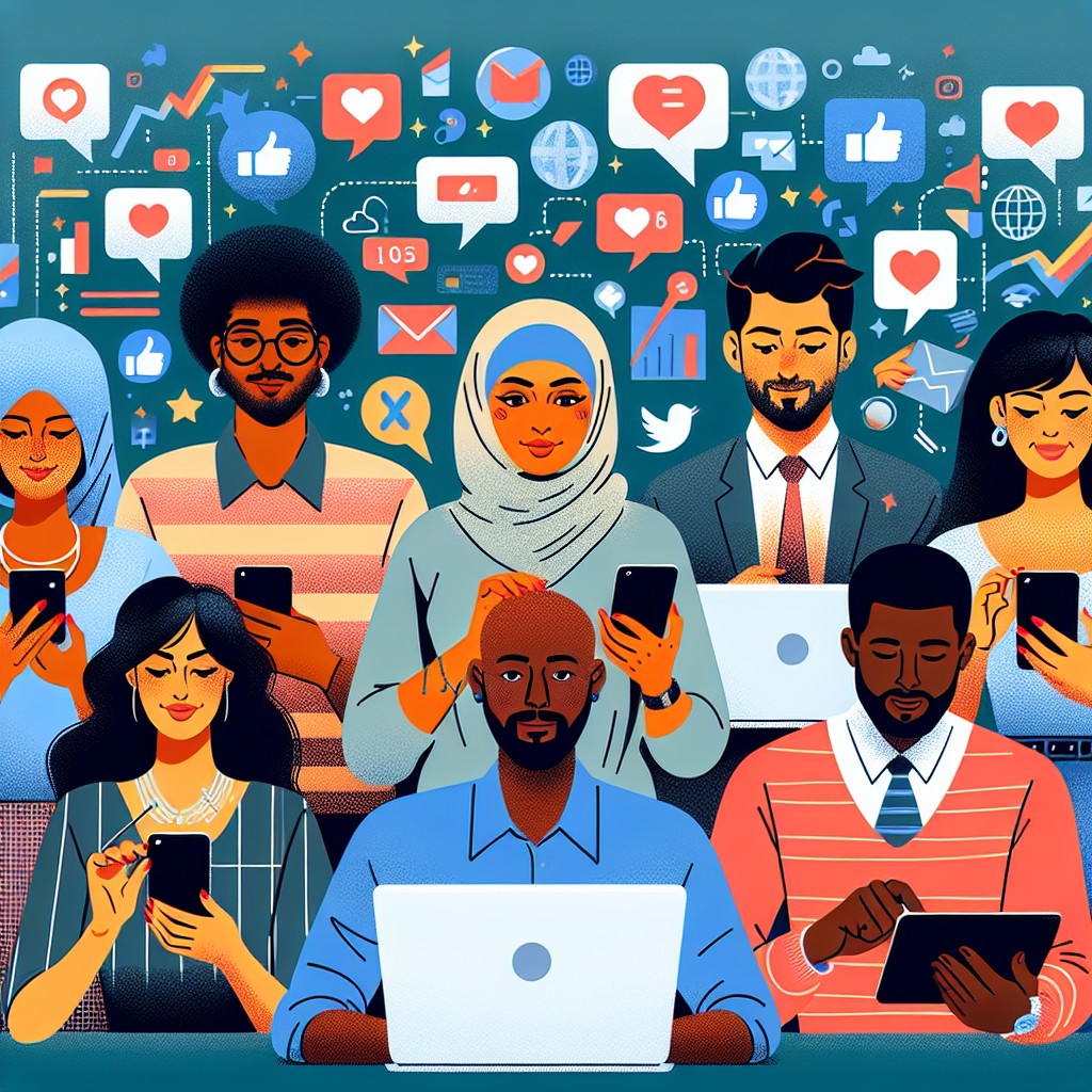 Illustration représentant l'impact des réseaux sociaux sur les PME