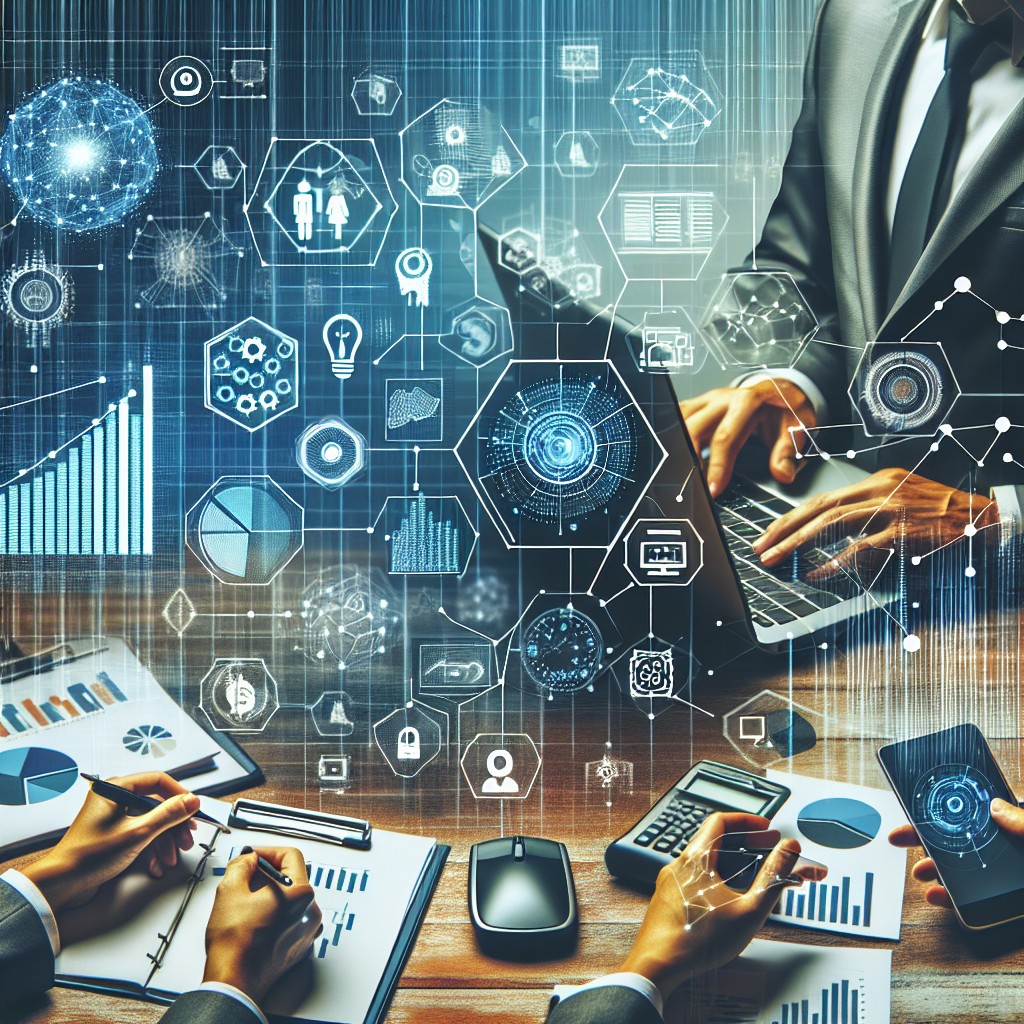 Image de couverture illustrant l'impact de la technologie moderne sur le marketing avec des éléments visuels de données et de connectivité numérique.