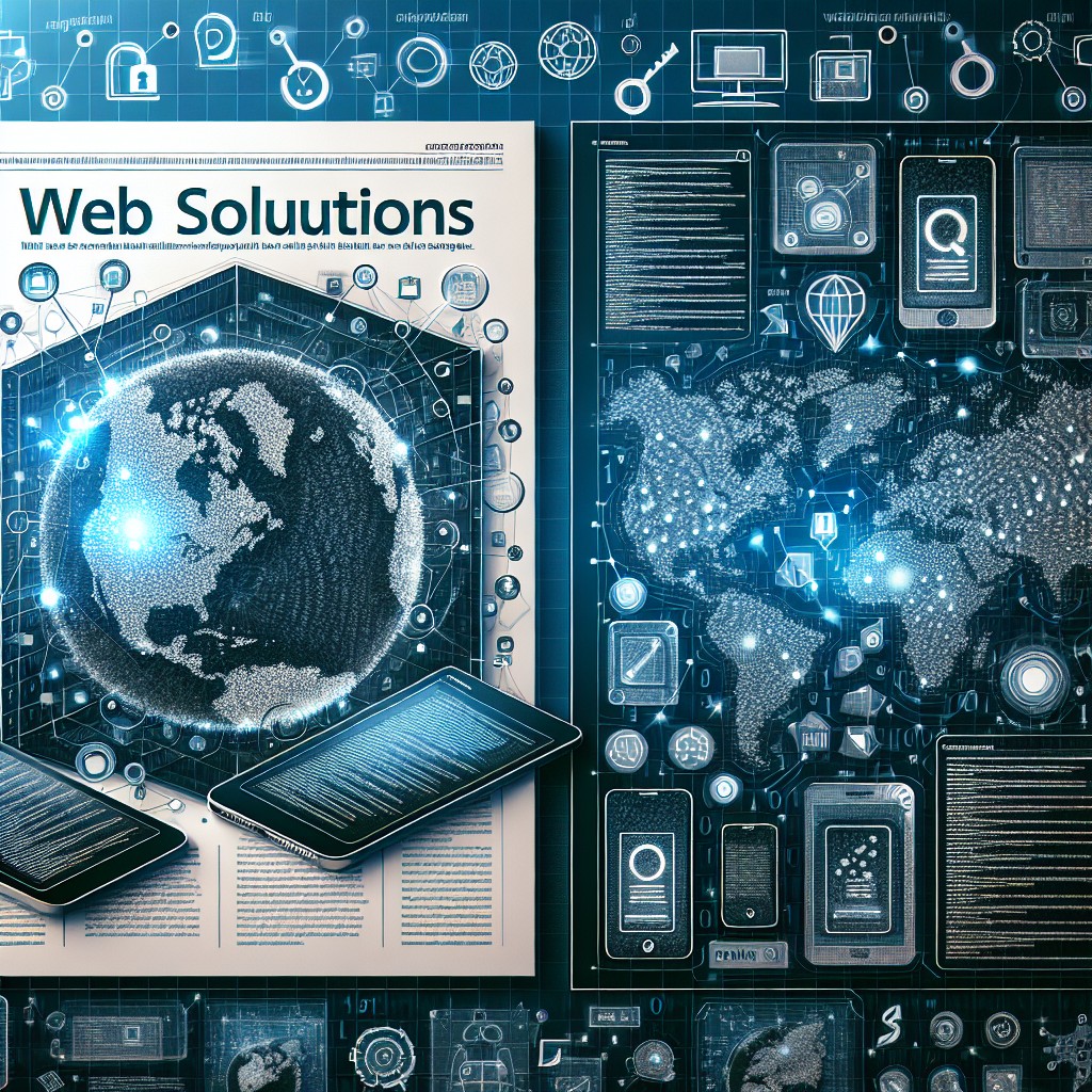 Couverture de l'article sur les innovations en solutions web avec des illustrations technologiques modernes