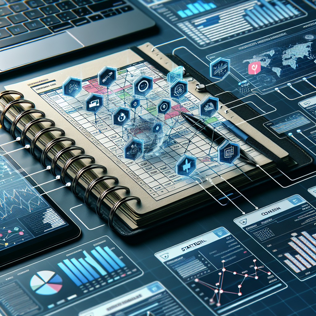 Une image de couverture montrant un planner numérique connecté à divers outils d'analyse et de planification stratégique.