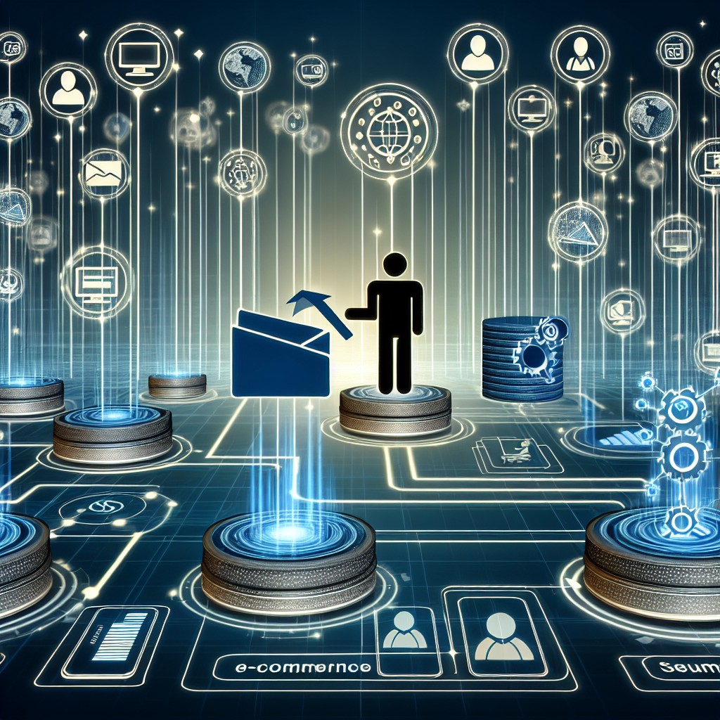 Illustration de l'intégration harmonieuse entre E-commerce et CRM, montrant la centralisation des données clients et ventes.