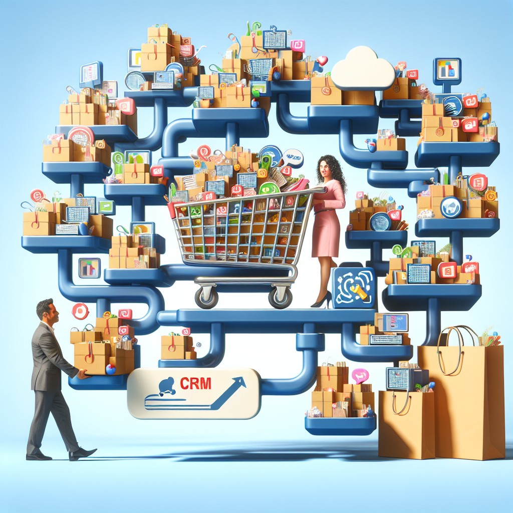 Image de couverture illustrant l'intégration harmonieuse entre les systèmes e-commerce et CRM.