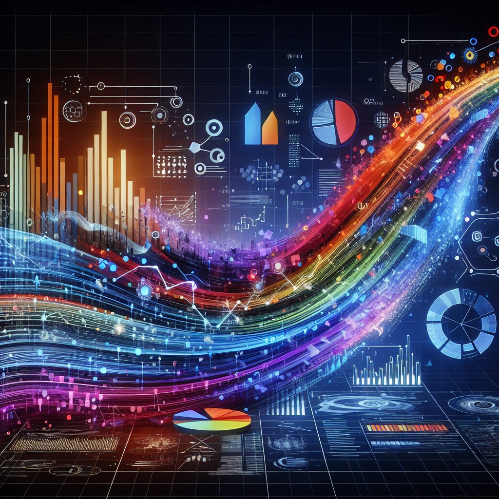 Une illustration moderne de données numériques se transformant en insights exploitables, avec des graphiques et des diagrammes symbolisant le processus IPLS.