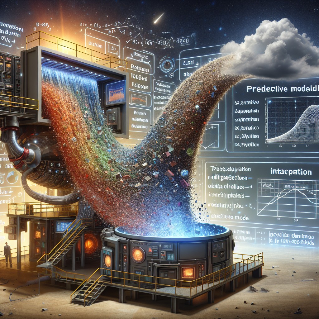 Illustration conceptuelle de la méthode statistique IPLS transformant des datasets complexes en modèles prédictifs.