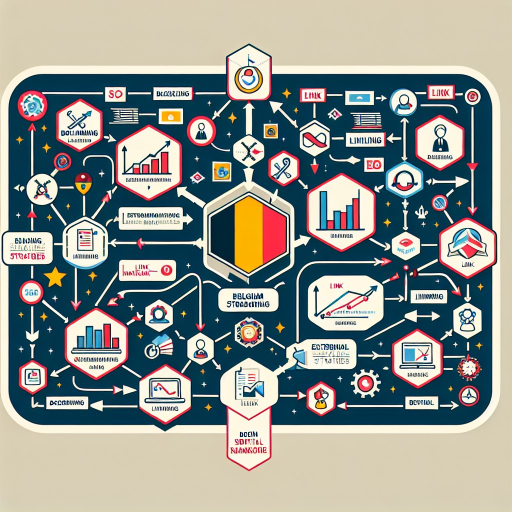 Une représentation graphique des stratégies de liens et leur impact sur le SEO dans le contexte numérique belge