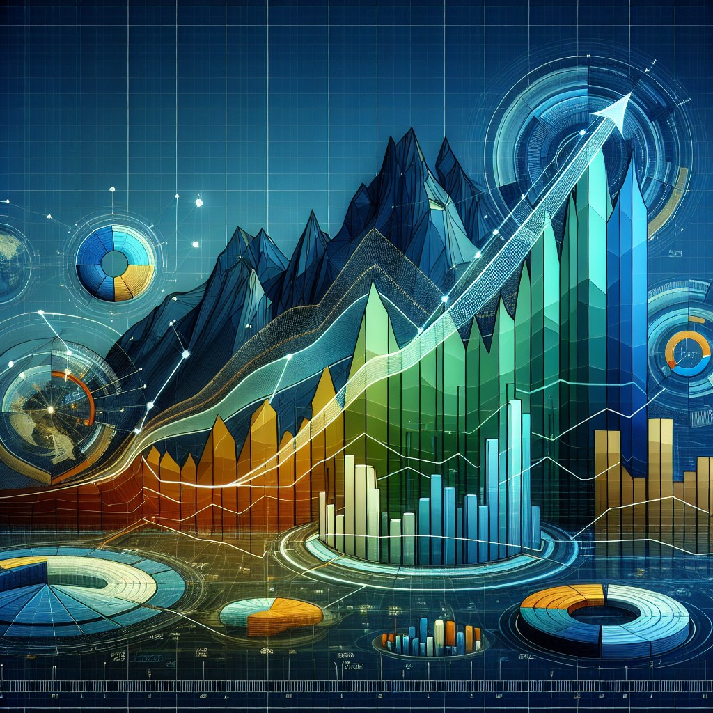 Graphique vibrant représentant la croissance numérique et l'analyse des données en Wallonie