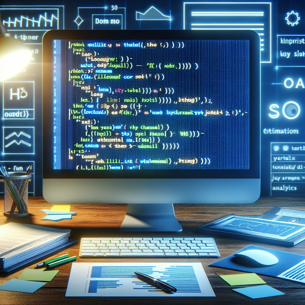 Une image représentant le code HTML mis en évidence sur un écran d'ordinateur, symbolisant l'optimisation SEO.