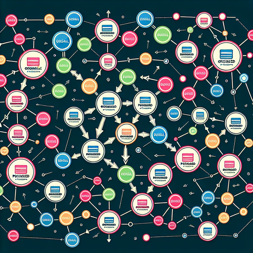 Illustration de réseaux de liens pour représenter l'achat de backlinks dans le SEO.