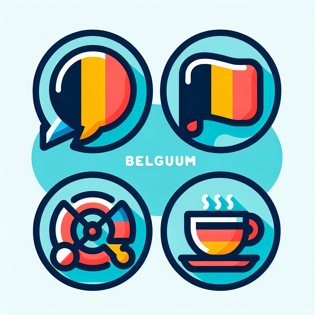 Image montrant des icônes représentant les trois langues officielles de la Belgique : néerlandais, français et allemand.