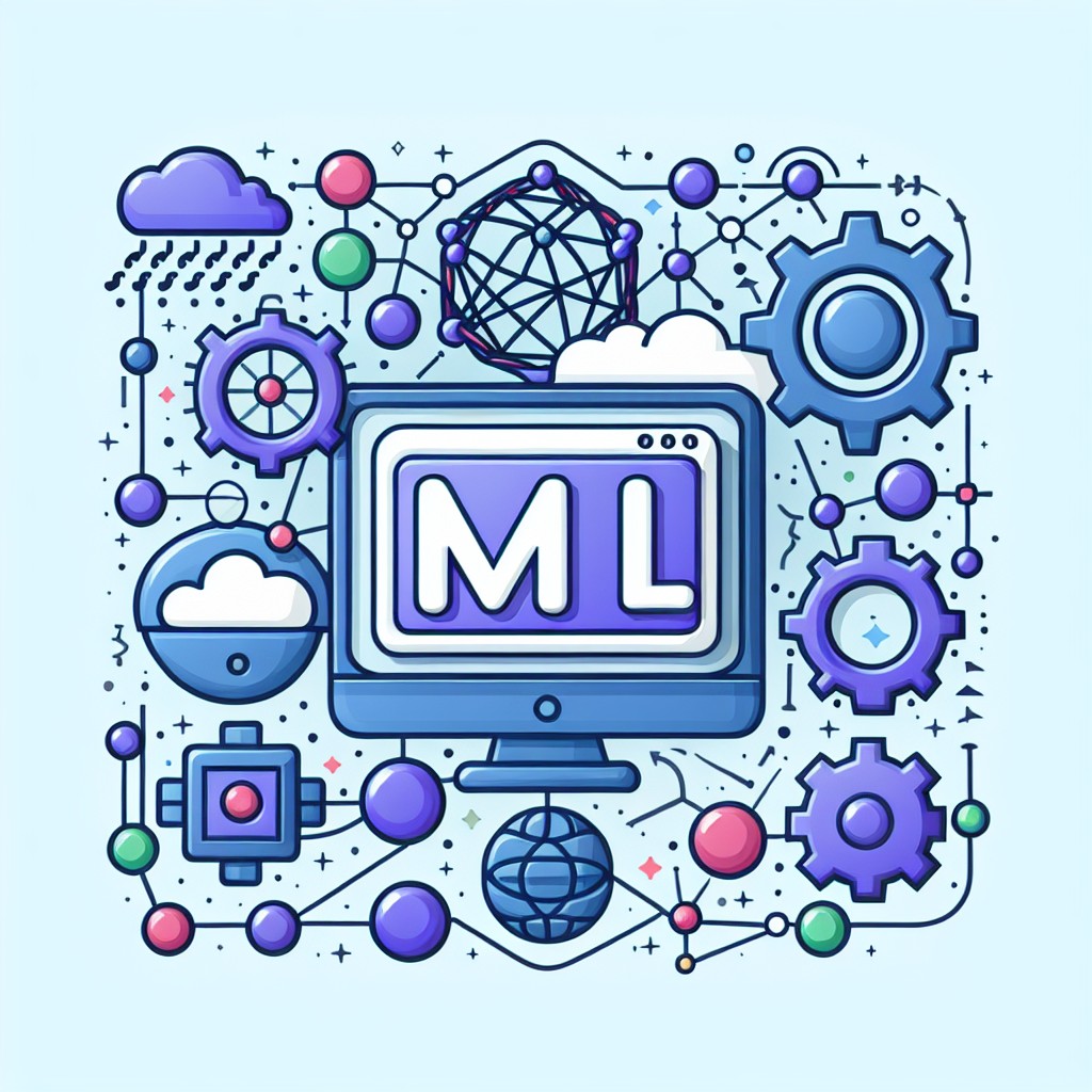 Image conceptuelle montrant des éléments web et des symboles de Machine Learning imbriqués, illustrant l'intégration du ML dans le développement web.