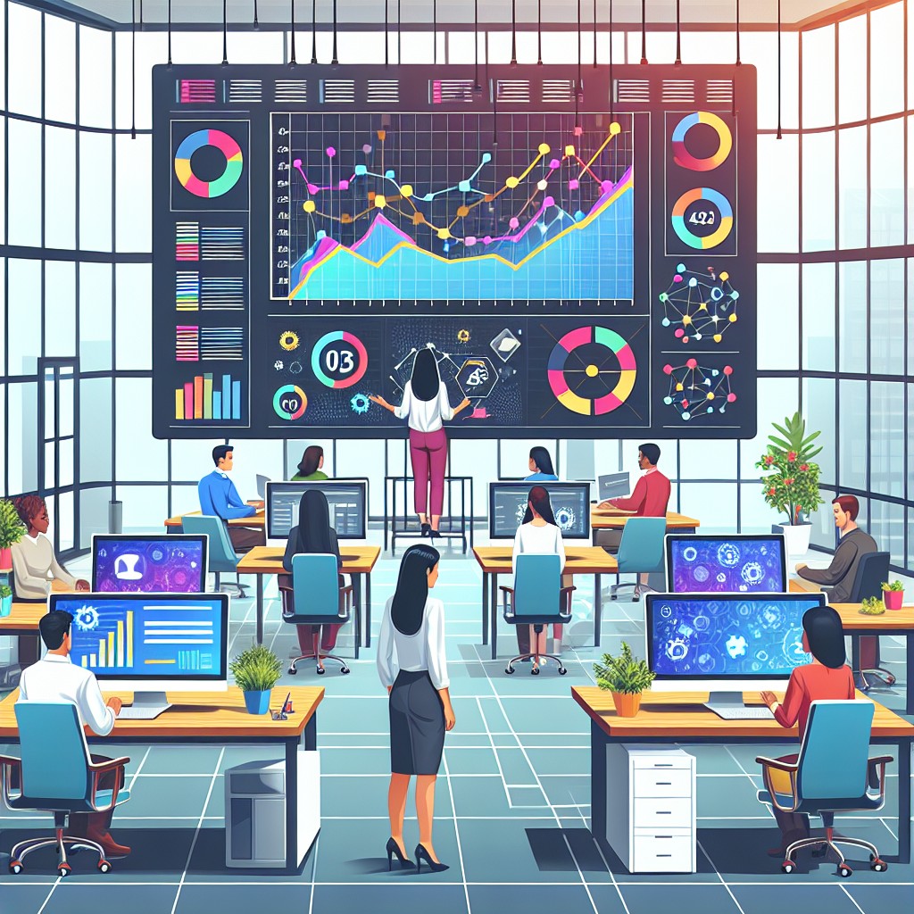 Une illustration représentant des PME utilisant des logiciels de marketing automatisé.