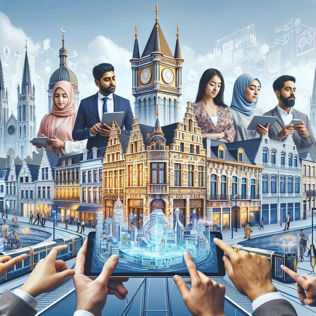 Une image illustrant la transformation digitale en Wallonie, mettant en avant la synergie entre technologie et entreprises locales.