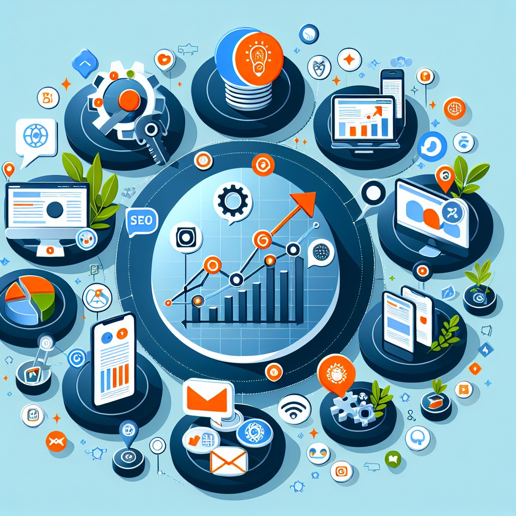 Couverture de l'article sur l'importance du marketing digital pour les PME en 2024, illustrant des outils numériques et des graphiques de croissance.