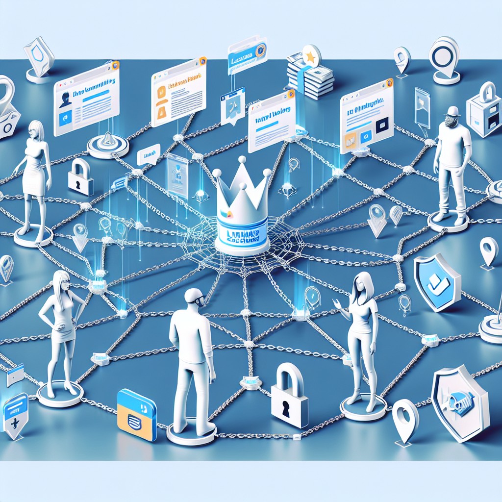 Couverture: Une illustration représentant des backlinks reliant divers sites web, symbolisant la connectivité et l'autorité en SEO.