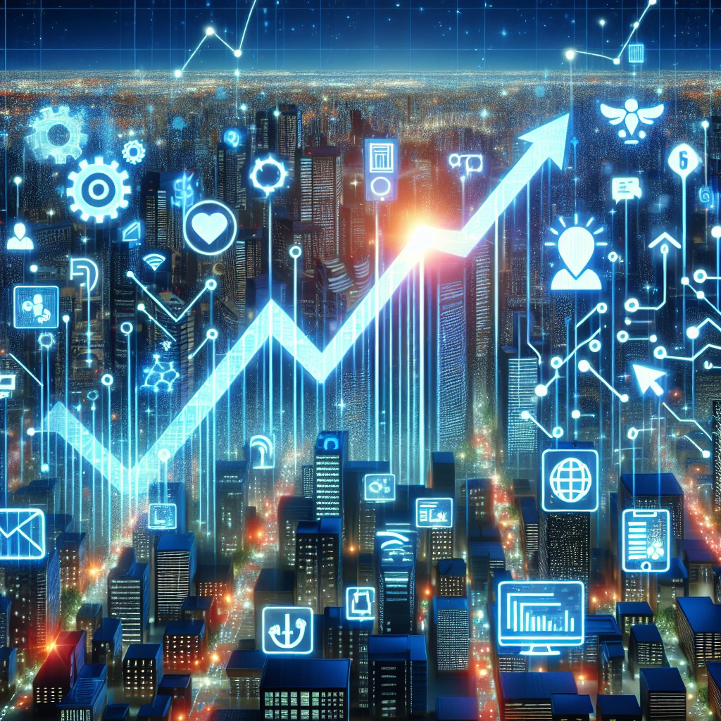 Couverture d'un article sur l'importance de la présence digitale pour les PME en 2024, illustrant des concepts de technologie, de marketing digital et de croissance des entreprises.