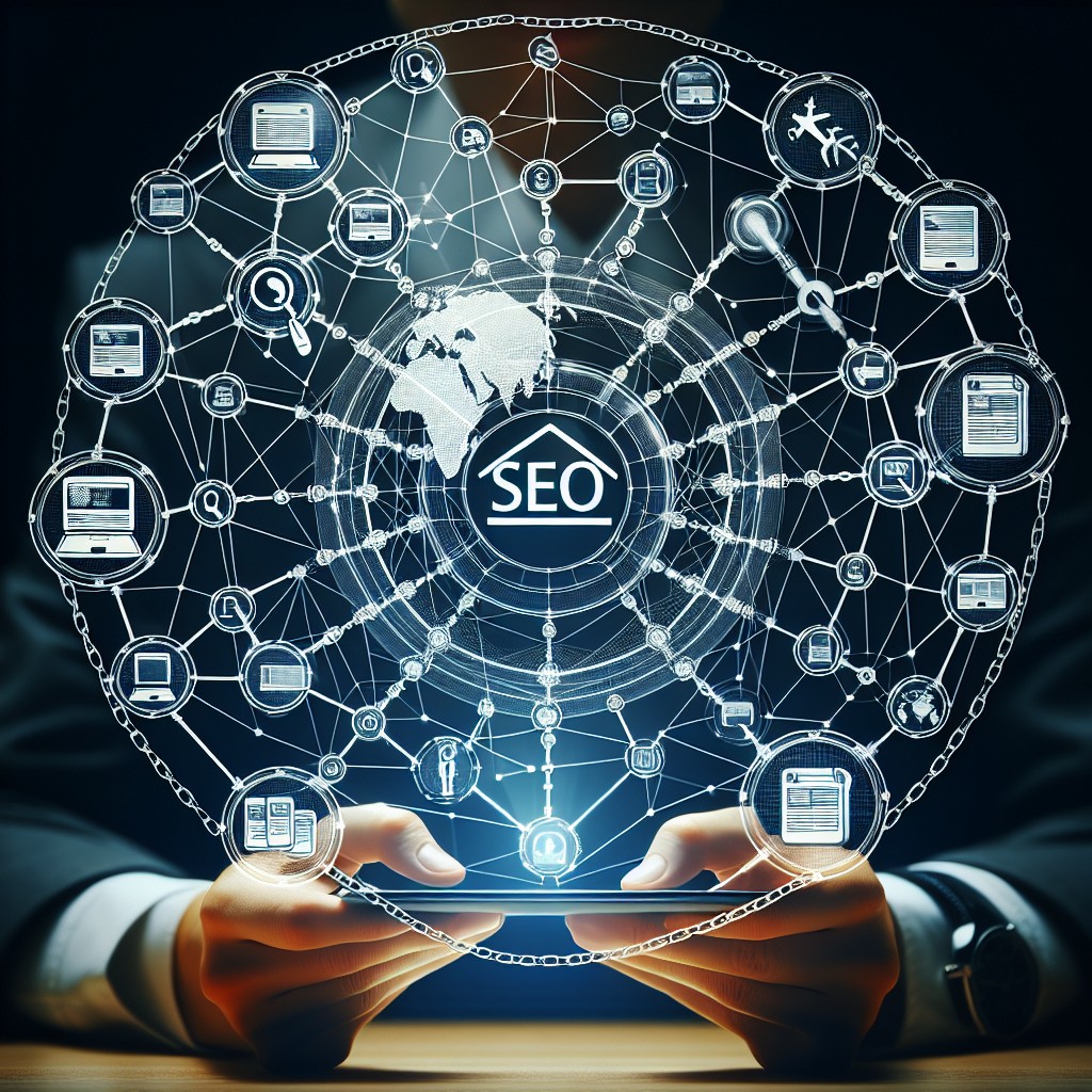 Image représentant un réseau de liens internet symbolisant les backlinks dans le SEO.