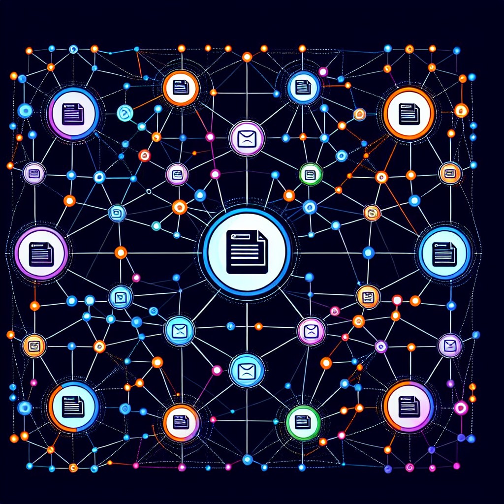 Illustration représentant l'importance des backlinks dans le SEO en 2024 avec des connexions entre plusieurs sites web.