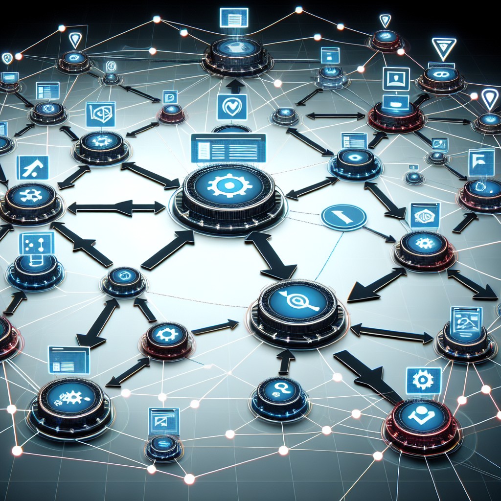 Illustration symbolisant des connexions de liens entre plusieurs sites web, représentant l'importance des backlinks pour le SEO.