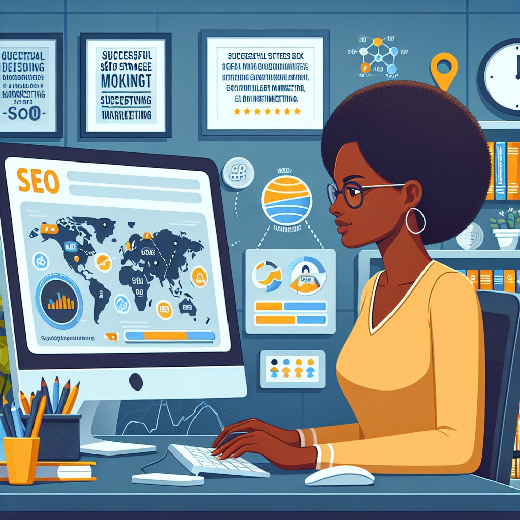 Illustration d'une entreprise belge utilisant le SEO pour attirer des clients en ligne.