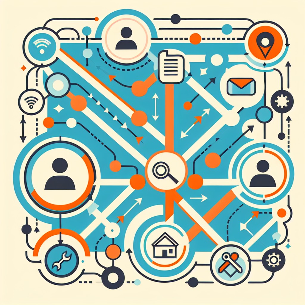 Illustration des différents chemins symbolisant les liens entre sites web, montrant l'importance des backlinks en SEO.