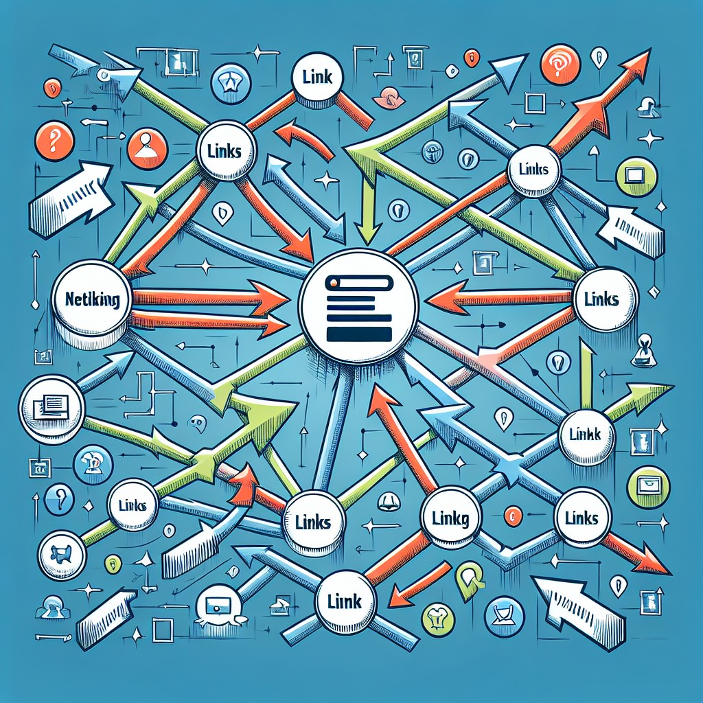 Un graphique illustrant divers liens pointant vers un site web, symbolisant la stratégie de netlinking.