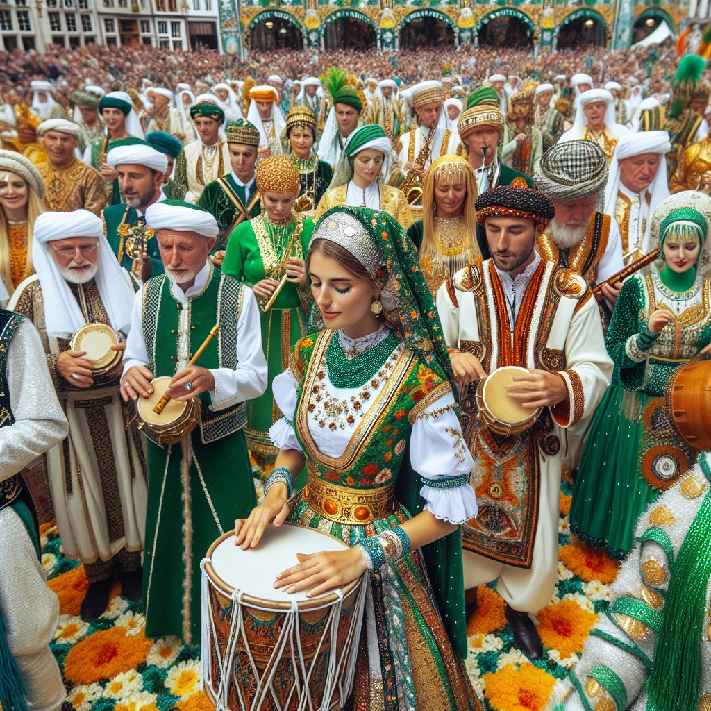 Cérémonie colorée aux Fêtes d'Août en Wallonie, avec participants en costumes traditionnels