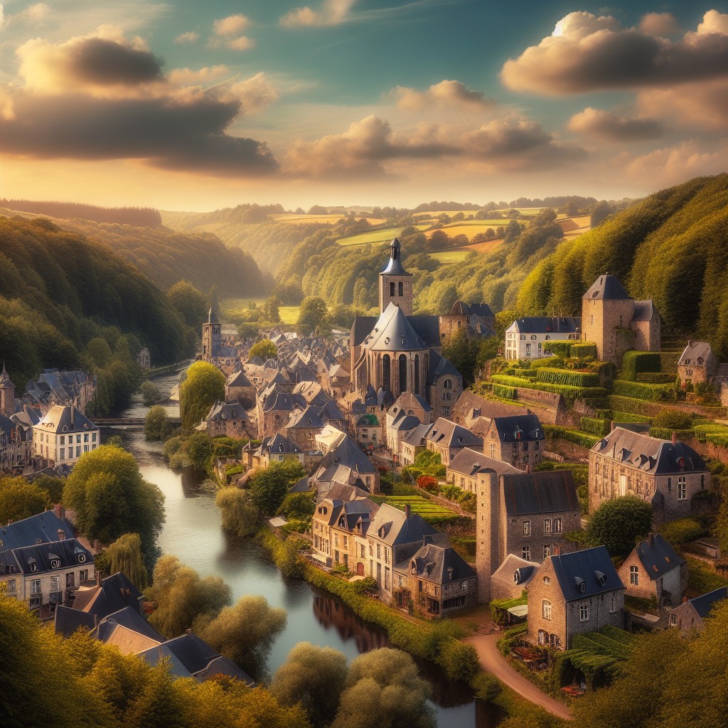 Paysage pittoresque de la Wallonie avec villages médiévaux et luxuriantes forêts ardennaises.