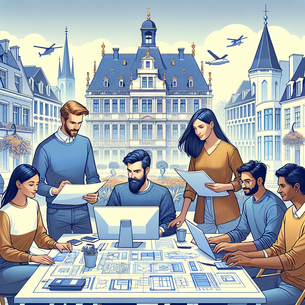 Image de couverture illustrant des professionnels collaborant sur la conception d'un site web moderne en Wallonie.