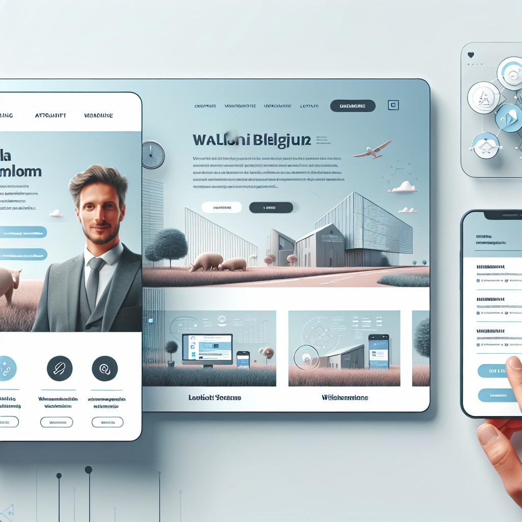 Aperçu d'un site internet moderne et attractif adapté aux entreprises de Wallonie