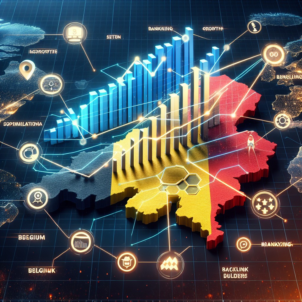 Visuel de couverture représentant l'évolution constante des pratiques SEO en Belgique, illustrant des graphiques de croissance et des outils numériques.