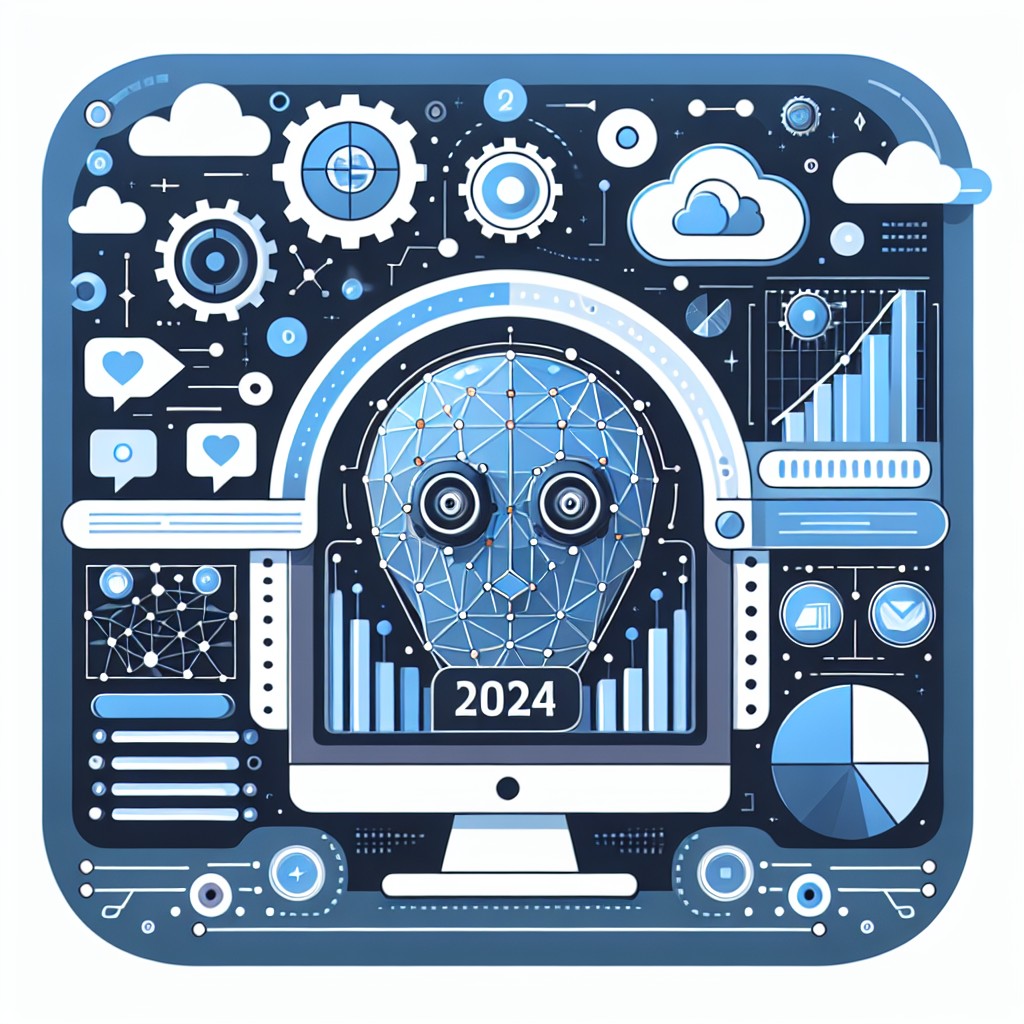 Illustration d'un site web moderne avec des éléments de machine learning et des tendances web 2024, symbolisant l'importance de la digitalisation.