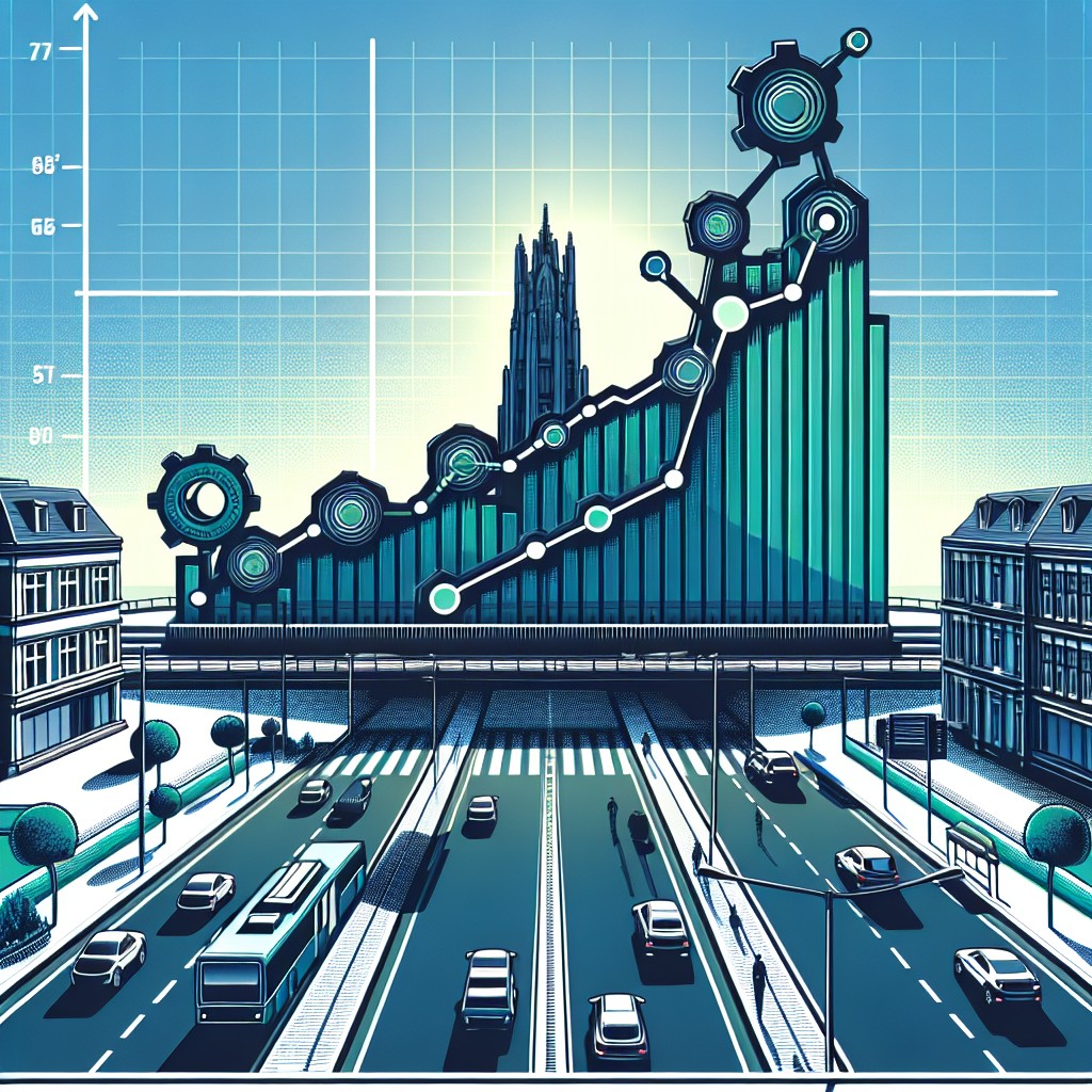 Un graphique illustrant la montée en flèche du trafic web grâce au référencement SEO en Belgique.