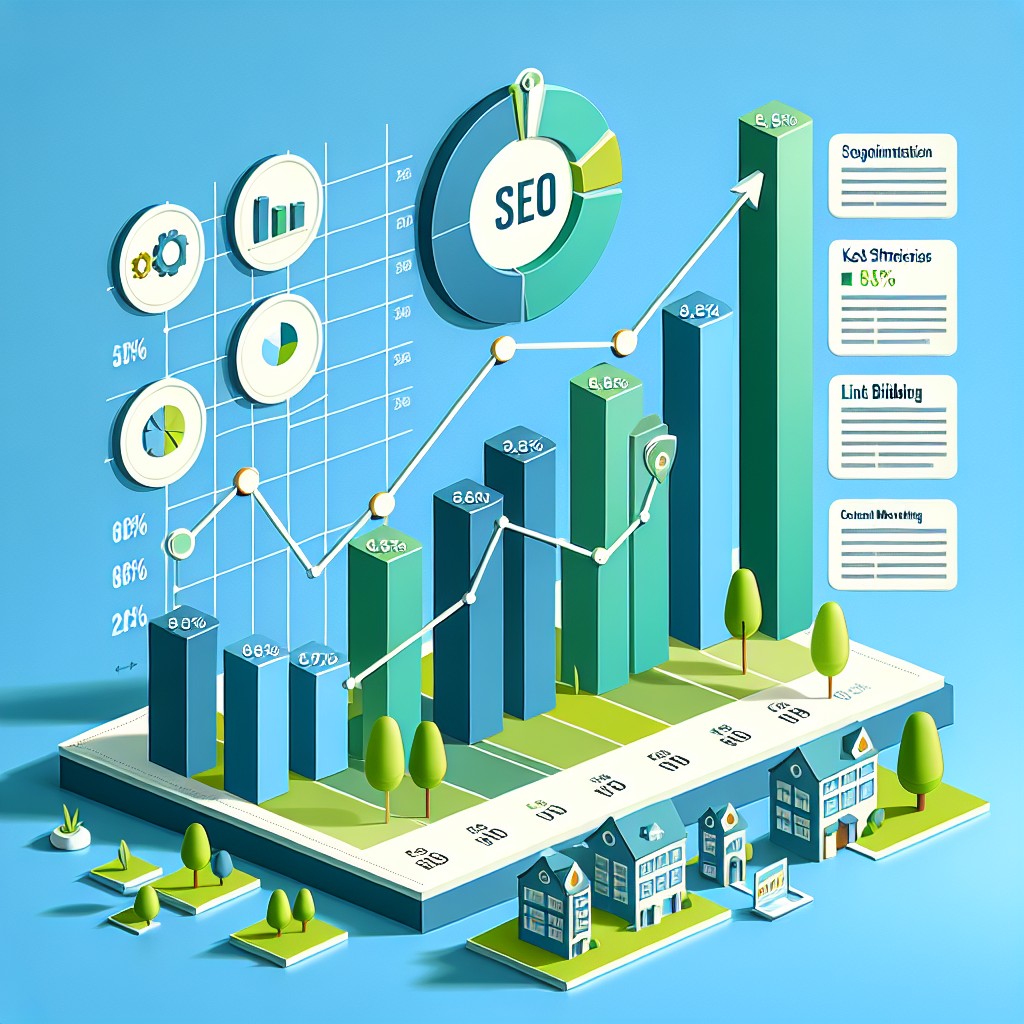 Un graphique illustrant la croissance du trafic web grâce aux techniques SEO pour les petites entreprises.